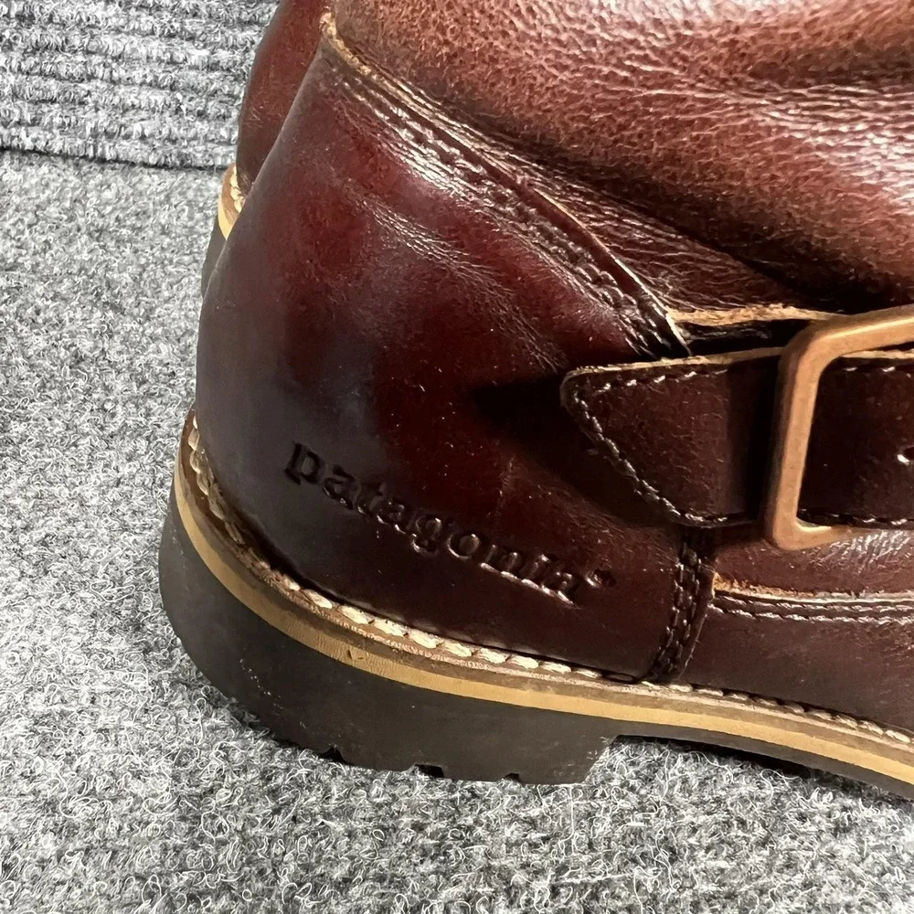 Patagonia Boots Womens Size 6.5 37.5 Brown Leather Buckle‎ Mid Calf Thatcher